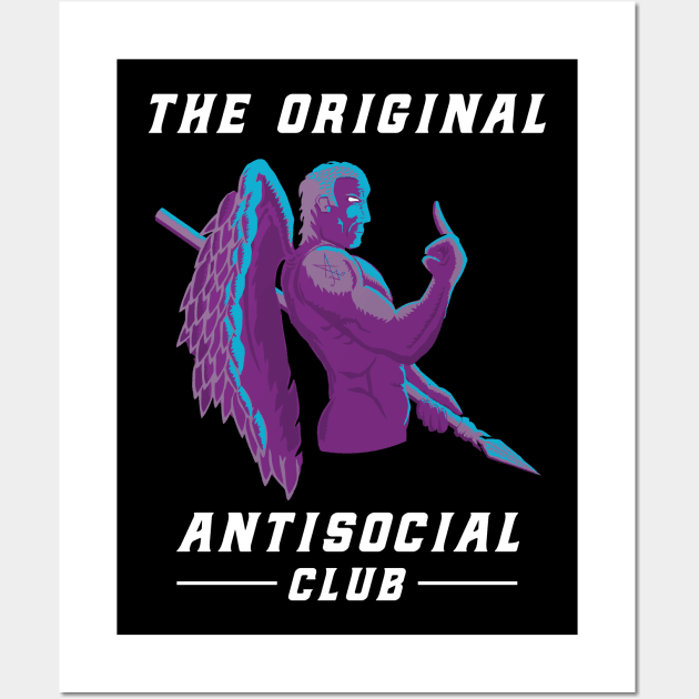 The Original Antisocial Club Lucifer Antisocial Angel Wall Art by atomguy